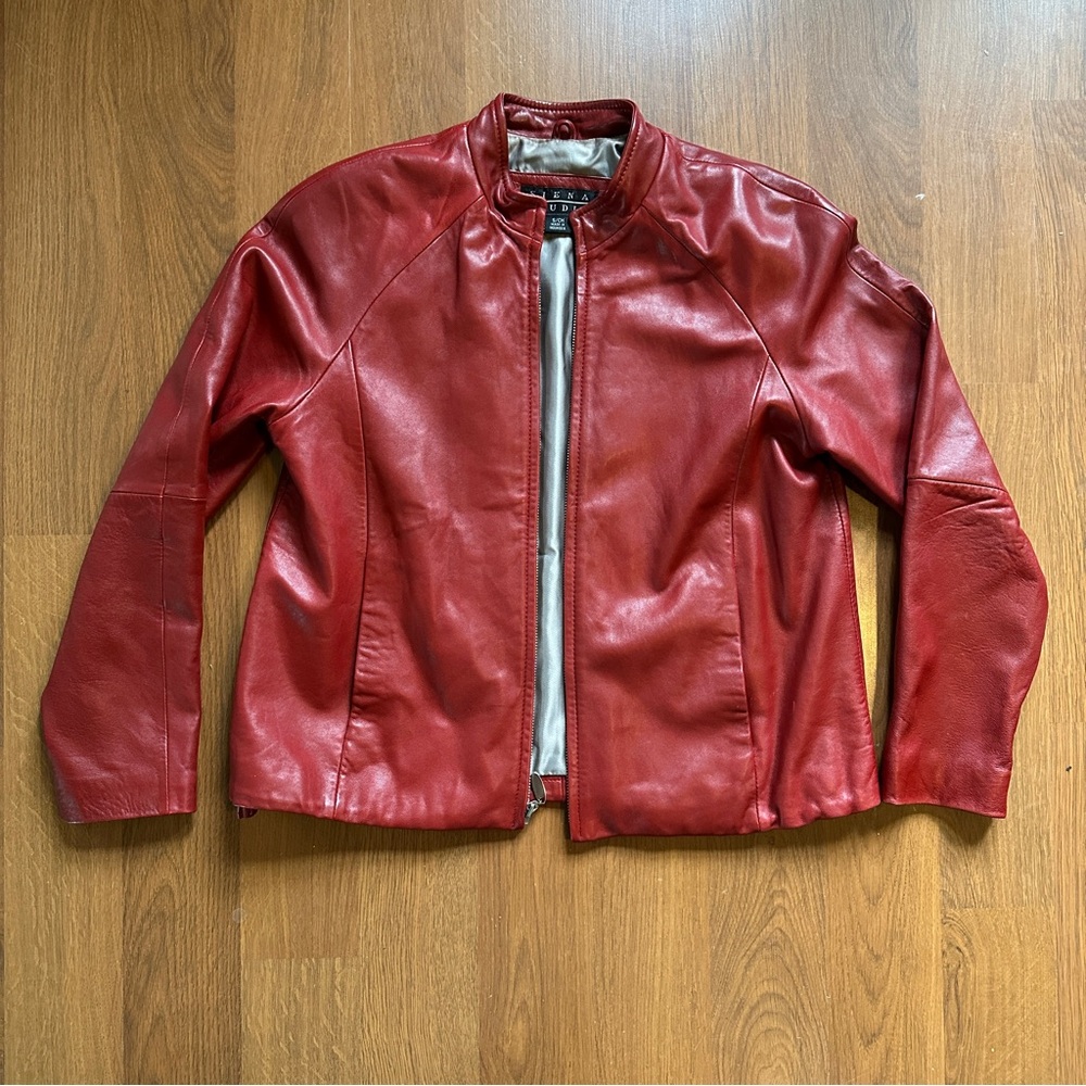 Siena Studio Vibrant Red Leather Jacket